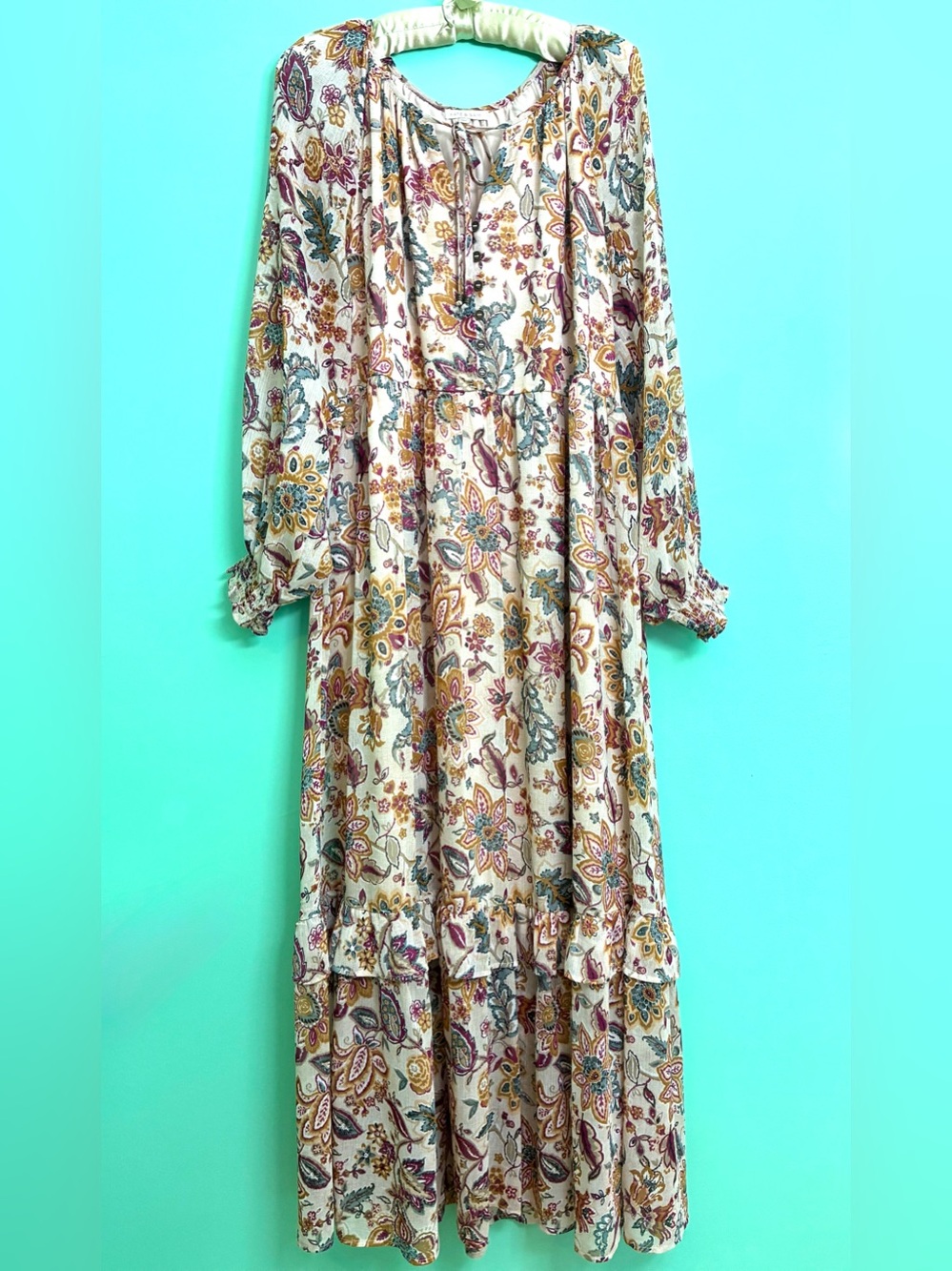 Kate & Sam Boho Tiered Floral Long Sleeve Maxi Dress - Picture 8 of 16